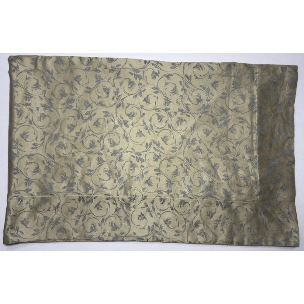 Nancy Koltes Sham‎ Set KING Arabesque floral Vine Scroll Italy Sateen Botanical